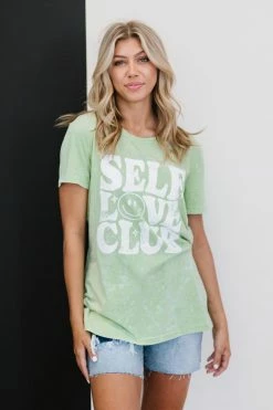Trendsi Self Love Club Graphic Tee - Lime Fresh From LA