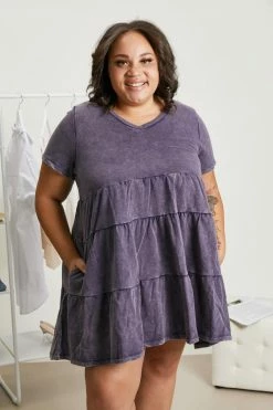 Trendsi Breathtaking Views Tiered Mini Dress - Navy Fresh From LA