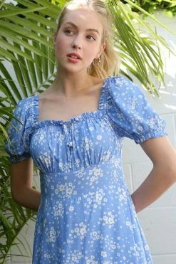 Lilou Fresh From LA SS Puff Sleeve Dress