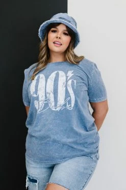 Trendsi Fresh From LA 90's Graphic Tee - Blue