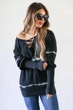 MA-01 Medium CBRAND It's Close To Midnight Dip Dye Sweater - Black