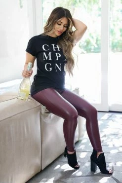 LF New Arrivals "Champagne" Graphic Tee- Black