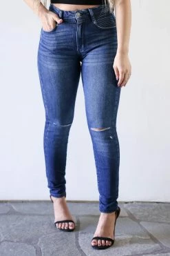 KAN CAN Nora High Rise Skinny Jeans - Dark Wash