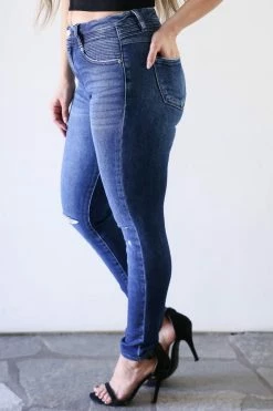 KAN CAN Nora High Rise Skinny Jeans - Dark Wash