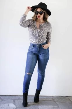 MA-01 CBRAND Keeping It 100 Long Sleeve Top - Leopard