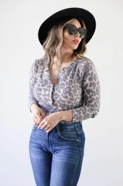 MA-01 CBRAND Keeping It 100 Long Sleeve Top - Leopard