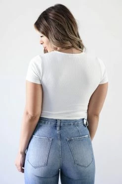 FL-01 Small CBRAND Got It Handled Ribbed Bodysuit - Ivory