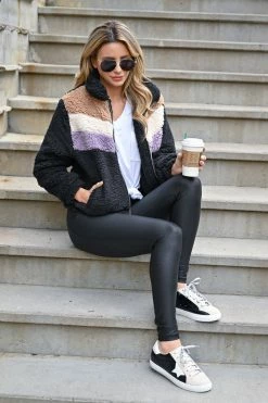 Mono B Bottoms Thanx Me Later Foil Leggings - Black