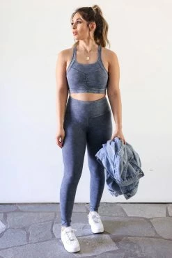 Mono B Leggings Keep It Moving Activewear- Grey