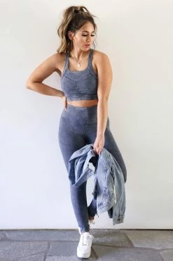 Mono B Leggings Keep It Moving Activewear- Grey