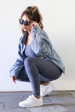 Mono B Leggings Keep It Moving Activewear- Grey