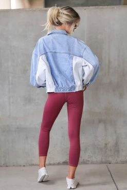 Heyson Good As You Oversized Color Block Denim Jacket - Light Wash