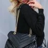Urban Expressions Elena Quilted Crossbody Purse - Black