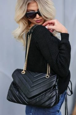 Urban Expressions Elena Quilted Crossbody Purse - Black