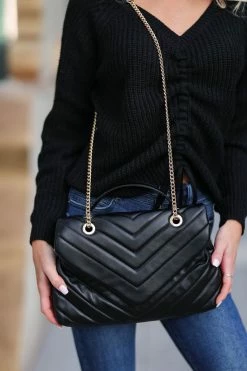 Urban Expressions Elena Quilted Crossbody Purse - Black