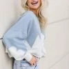Peach Love Large Sunrise Dreamer Cropped Pullover - Dusty Blue 1 Peach Love Large Sunrise Dreamer Cropped Pullover - Dusty Blue