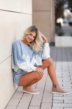 Peach Love Large Sunrise Dreamer Cropped Pullover - Dusty Blue 13 Peach Love Large Sunrise Dreamer Cropped Pullover - Dusty Blue