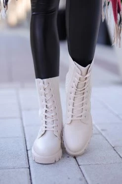 SLL Shoes Made For Walking Combat Boots - Bone