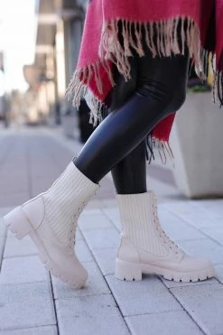 SLL Shoes Made For Walking Combat Boots - Bone