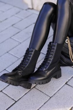 SLL Shoes A Whole Mood Combat Boots - Black