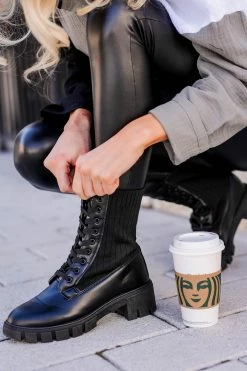 SLL Shoes A Whole Mood Combat Boots - Black