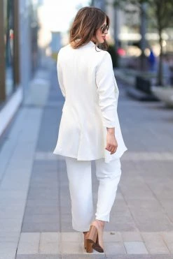 Skies Are Blue New Arrivals Girl Boss Matching Blazer And Pants - White 26 Skies Are Blue New Arrivals Girl Boss Matching Blazer And Pants - White