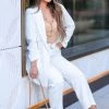 Skies Are Blue New Arrivals Girl Boss Matching Blazer And Pants - White