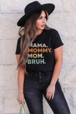 LF "Mama. Mommy. Mom. Bruh." Graphic Tee - Black