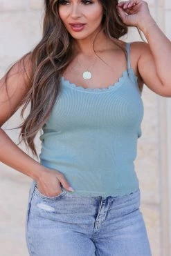 Blu Pepper Sleeveless Tops Pure And Simple Scalloped Camis