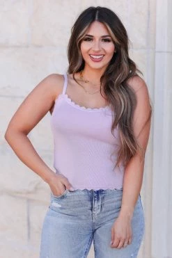 Blu Pepper Sleeveless Tops Pure And Simple Scalloped Camis