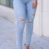 VERVET Naomi Distressed Skinny Jeans - Light Wash
