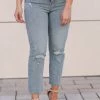 EUNINA Lilian Ultra High Rise Jeans - Light Wash Bottoms