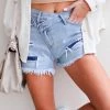 Bottoms Kan Can Sydney Crossover Denim Shorts - Medium Wash