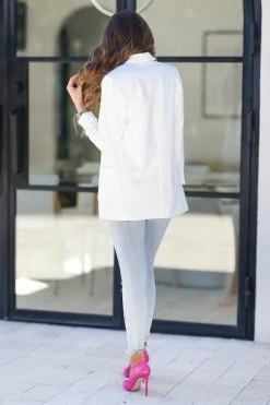 Trend Notes Business As Usual Blazer - Ivory Outerwear