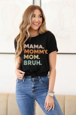 LF "Mama. Mommy. Mom. Bruh." Graphic Tee - Black