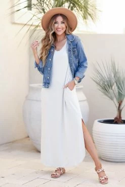 Zenana I'll Be By The Pool Maxi Dress - Bone