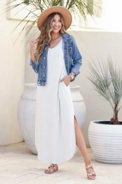 Zenana I'll Be By The Pool Maxi Dress - Bone