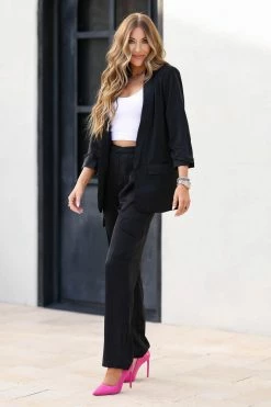 Strut And Bolt Goal Chaser Satin Blazer And Pants - Black