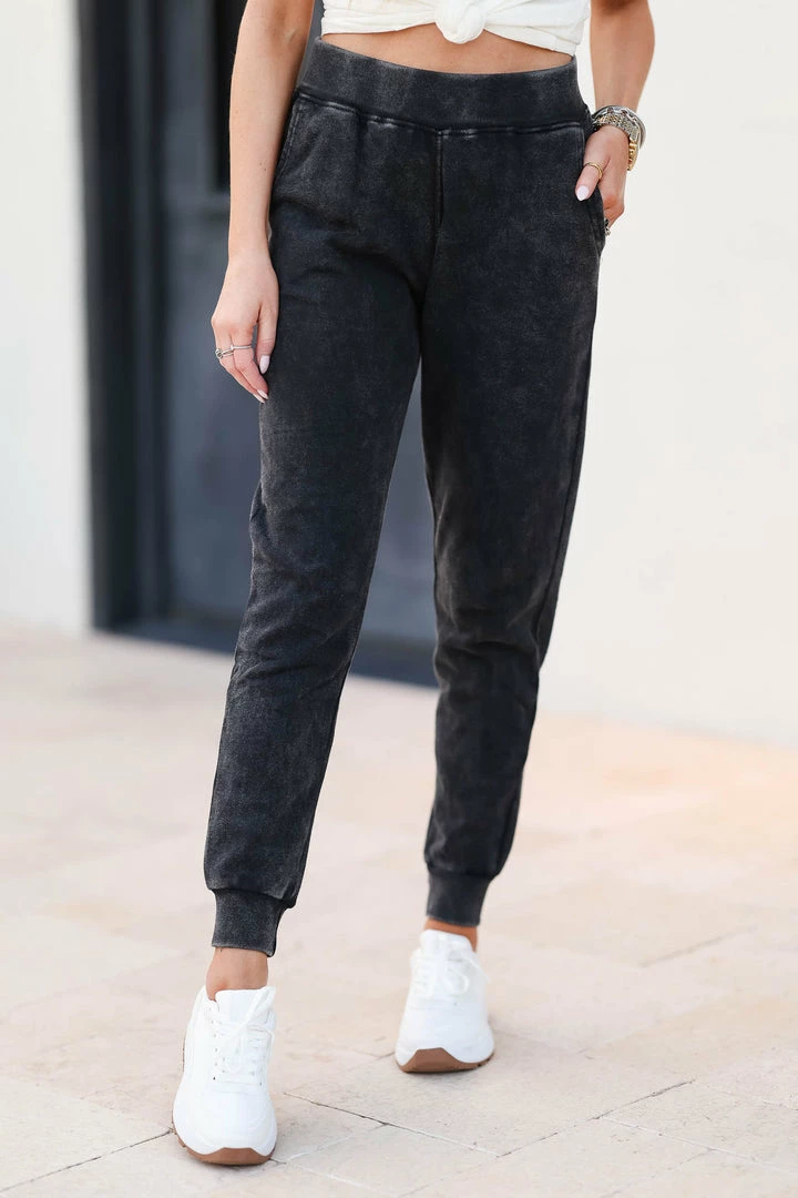 Reflex Right Direction Mineral Wash Joggers - Black Bottoms 9 Reflex Right Direction Mineral Wash Joggers - Black Bottoms