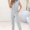 SB-01 Mysterious Ways Cargo Jumpsuit - Heather Grey New Arrivals
