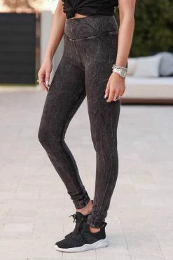 Blue Buttercup Tunnel Vision Mineral Dyed Leggings - Black Bottoms