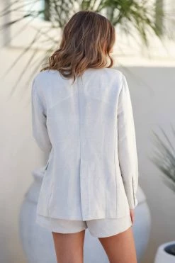 Fore Collection Bottoms She's All Business Blazer And Shorts - Natural