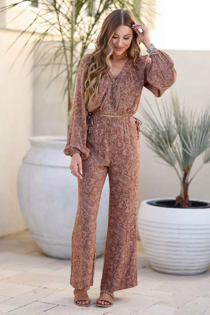 Style Rack Desert Oasis Cropped Top And Wide Leg Pants - Mocha 3 Style Rack Desert Oasis Cropped Top And Wide Leg Pants - Mocha