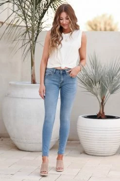 Kan Can Eloise Mid Rise Skinny Jeans - Light Wash Bottoms 13 Kan Can Eloise Mid Rise Skinny Jeans - Light Wash Bottoms