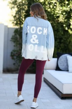 Blue Buttercup New Arrivals "Rock & Roll" Distressed Denim Jacket - Light Wash 10 Blue Buttercup New Arrivals