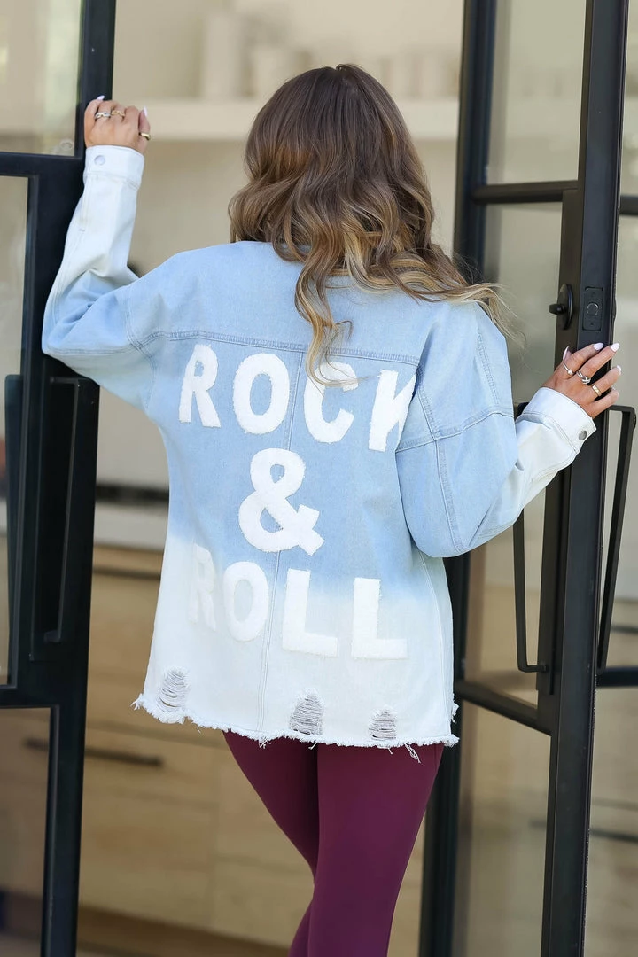 Blue Buttercup New Arrivals "Rock & Roll" Distressed Denim Jacket - Light Wash 3 Blue Buttercup New Arrivals "Rock & Roll" Distressed Denim Jacket - Light Wash