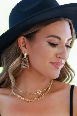 Wall To Wall Real Talk Mesh Earrings - Gold