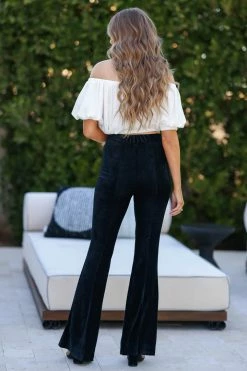 Blue Buttercup Headstrong Velvet Pants - Black