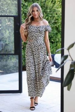 Ces Femme Into The Wild Skirt And Crop Top Set - Leopard Small