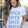 LF "Rock" Graphic Tee - White New Arrivals